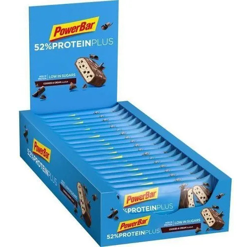 Photo Lot de 20 Barres PowerBar 52% ProteinPlus Low Sugar Cookies & Cream
