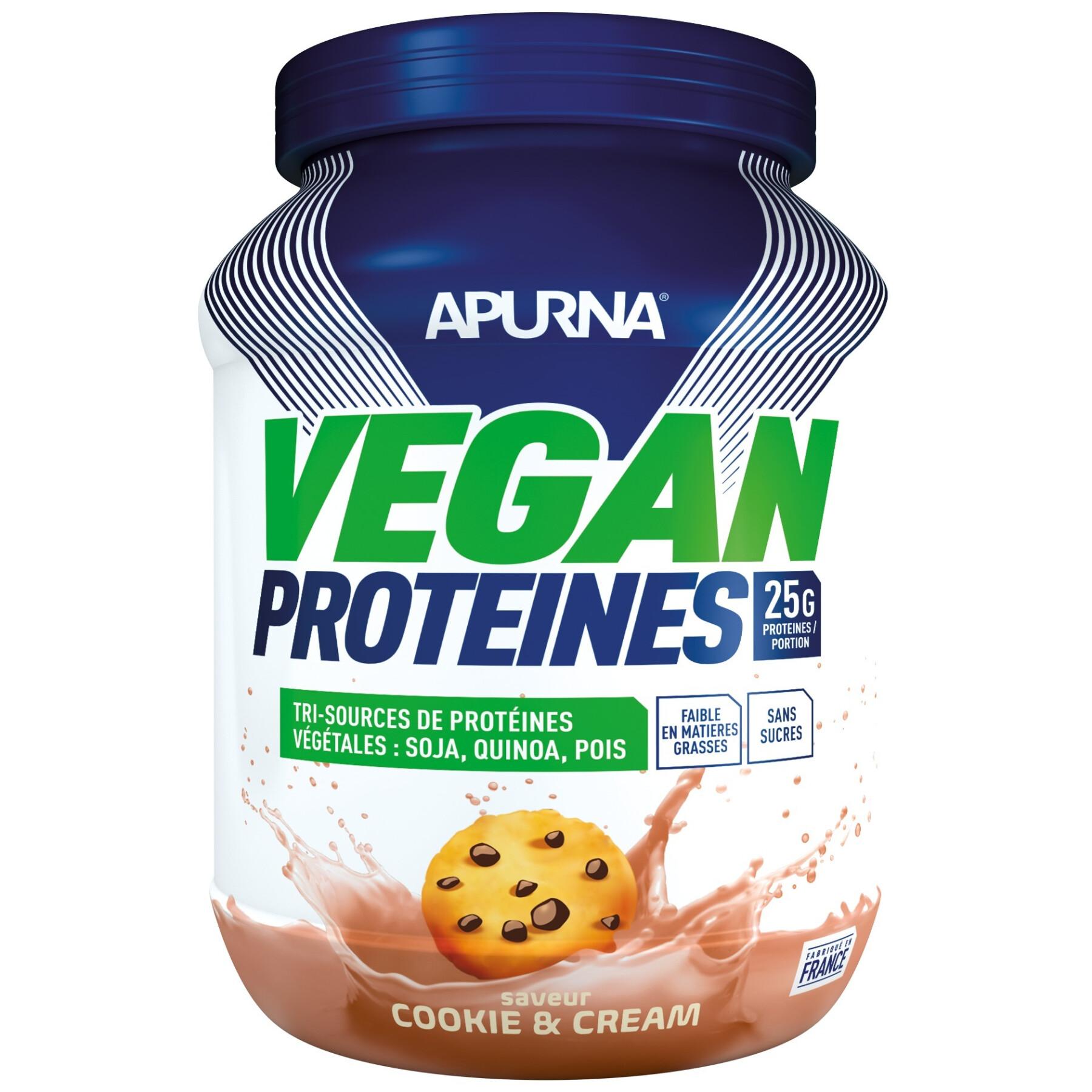 Protéine Vegan Apurna Cookie and cream - Pot 600g