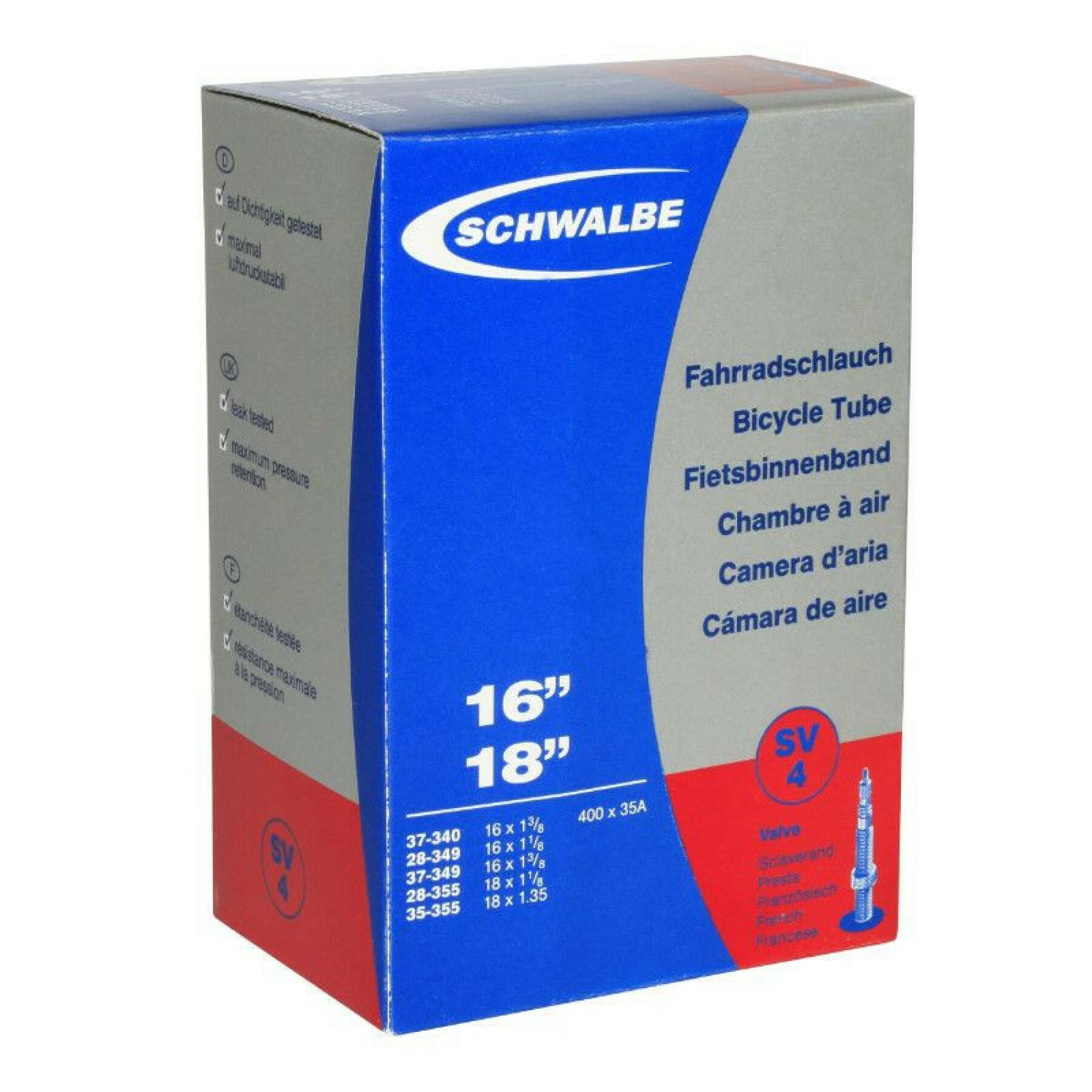 Chambre à air valve Presta Schwalbe 16 x 1 3/8 à 18x1.35 400a