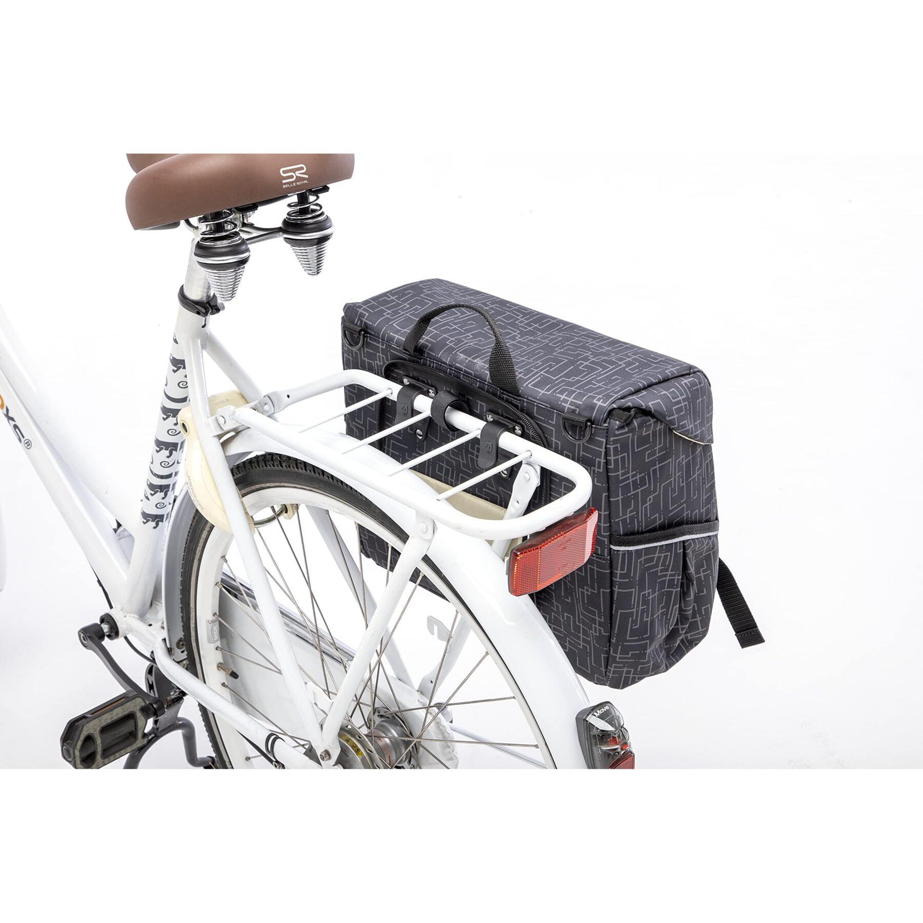Sacoche de porte-bagages vélo imperméable polyester réfléchissante New Looxs Mondi joy