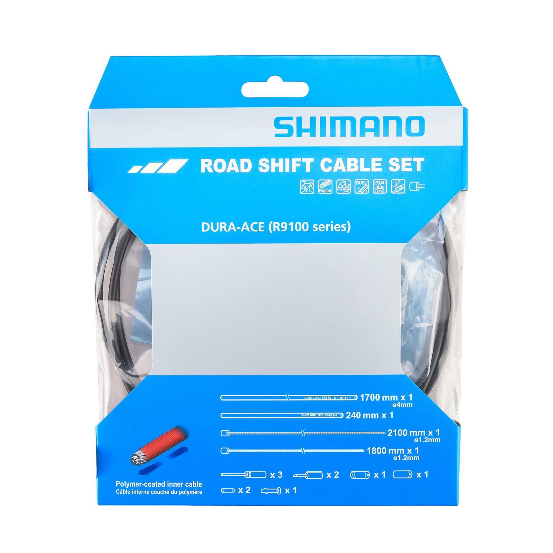 Jeux de câbles et gaines de changements de vitesses revêtus de polymère Shimano