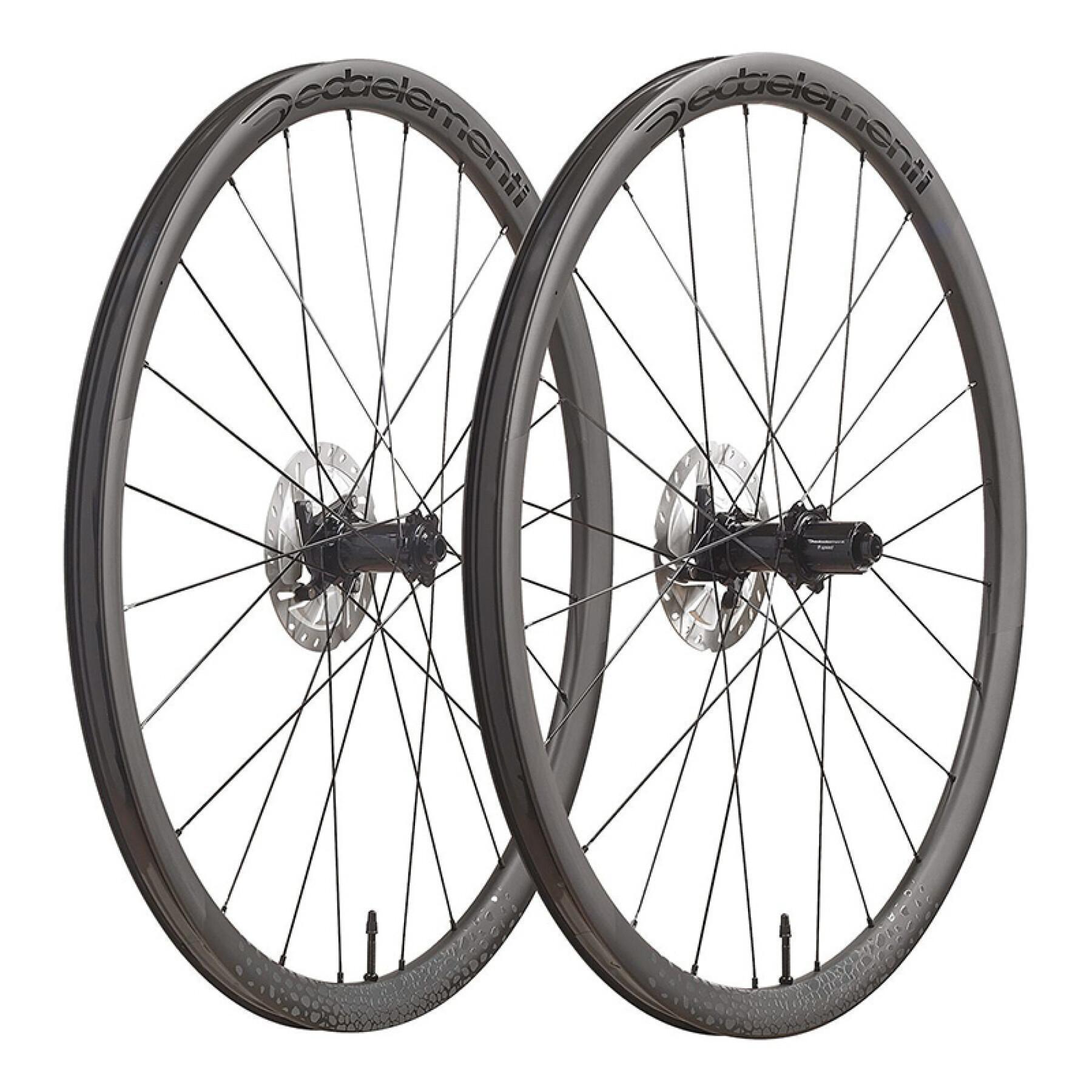 Jeu de roues de vélo disque pneu sans chambre à air en carbone Deda Trenta2 Gravel Centerlock Shimano 10/11 v