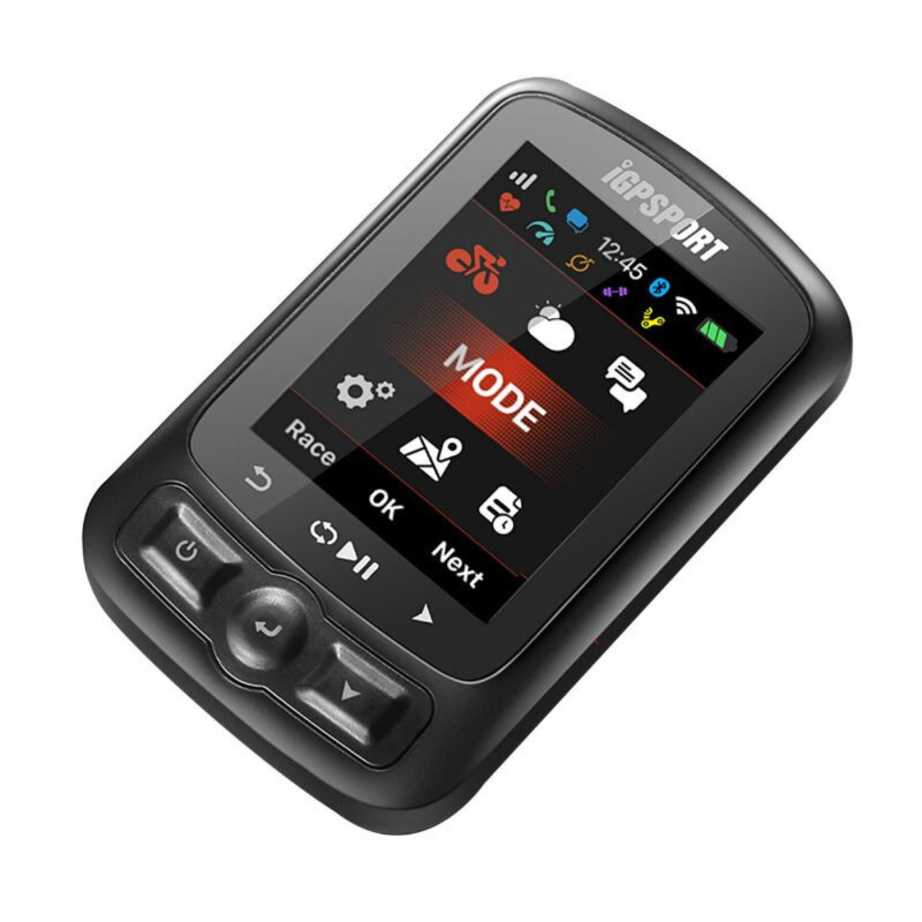 Gps - compteur avec vitesse, altimètre, température compatible strava - option: capteur cadence, vitesse et cardio Igpsport