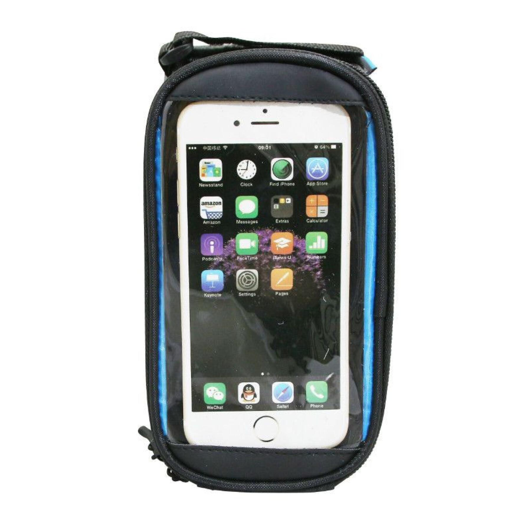 Sacoche de cadre-potence vélo smartphone pour téléphone portable - i-phone fixation à velcro P2R 19.5 x 10 x 9 cm