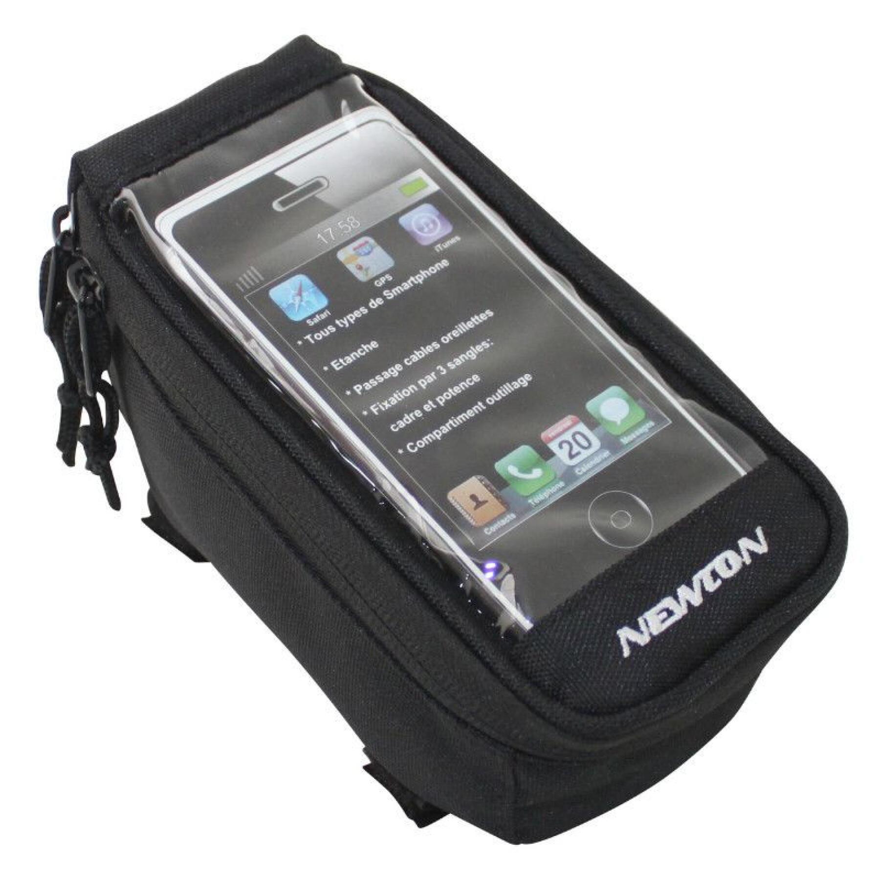 Sacoche de cadre-potence vélo smartphone pour téléphone portable - i-phone fixation à velcro P2R 17 x 9 x 7 cm
