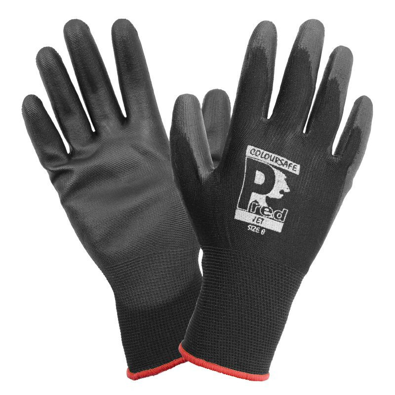 Paire de gants d'atelier polyurethane noir homologue ce - taille 8 paire Selection P2R CE