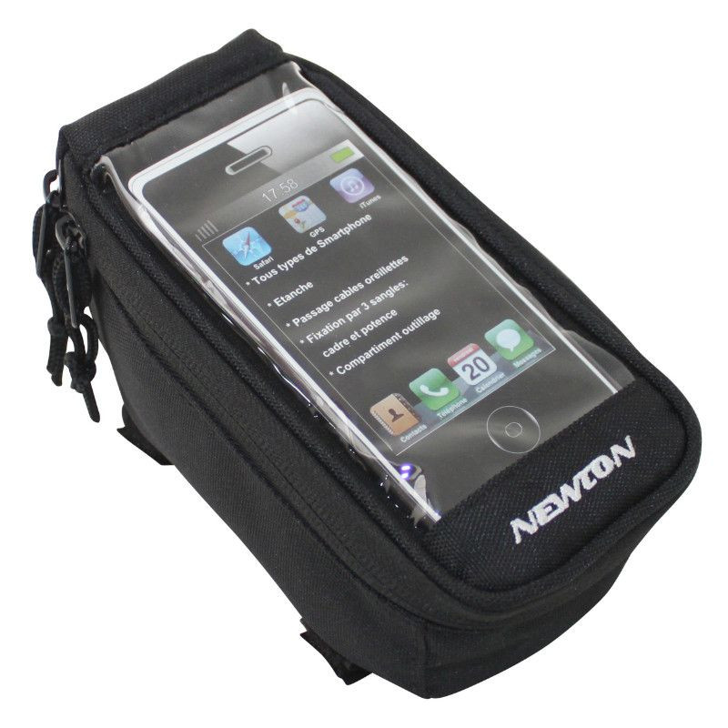 Photo Sacoche de cadre-potence vélo smartphone pour téléphone portable - i-phone fixation à velcro P2R 17 x 9 x 7 cm